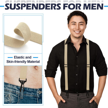 Panitay 3 Pcs Suspenders for Men Adjustable Hidden Suspenders with Elastic Straps Y Back Heavy Duty Under Clothing Shirt