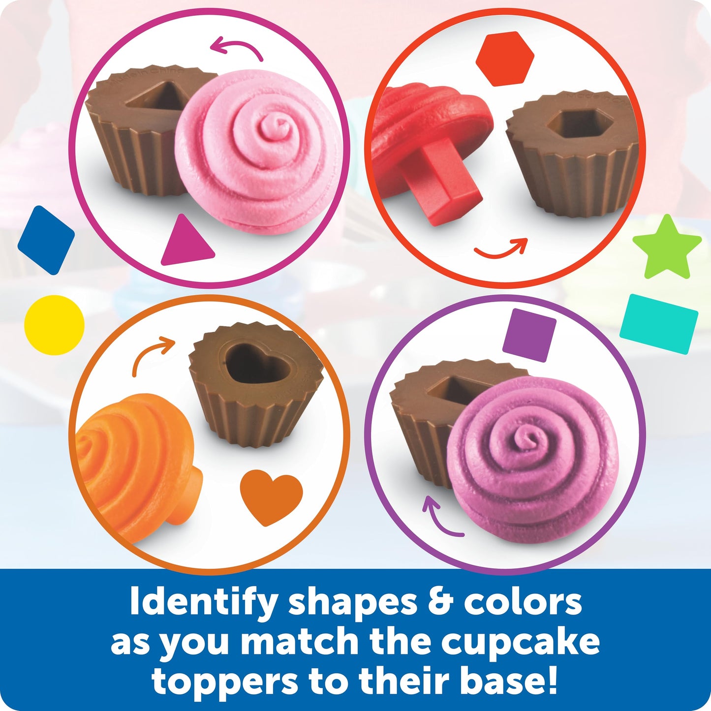 Learning Resources Smart Snacks Shape Sorting Cupcakes - Toddler Girl and Boys Toys, Play Food, Toy Kitchen Accesories, Fine Motor Skills, Preschool Montessori, Shape Sorter, Kids Birthday