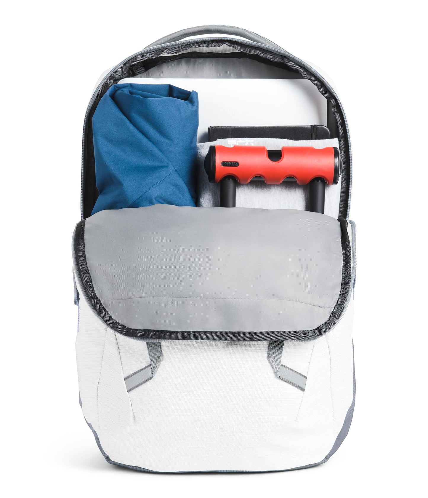 The North Face Women's Vault Everyday Laptop Backpack - Commuter Travel Bag, Water-Repellent, Spacious Main Compartment, TNF White Metallic Mélange/Mid Grey-NPF, One Size