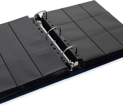 Vault X Large Ring Binder, 900 Cards, fits 9 Pocket Pages, Exo-Tec Material, 3 D-Ring Folder, for Trading Cards (Blue)