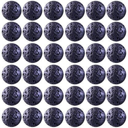 Natural Stone Beads 100pcs 6mm Black Lava Round Genuine Stone Beading Loose Gemstone Hole 1mm DIY Beads for Essential Oil Yoga Bracelet Necklace Earrings Jewelry Making (Black Lava Stone Beads,6mm)