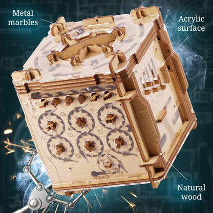 iDventure Cluebox Cambridge Labyrinth | Wooden Escape Room Puzzle Box | Engaging Brain Teaser with Hidden Money Compartment | Unique Gift for Adults