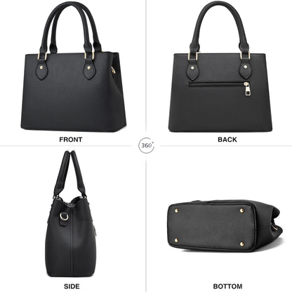 CHICAROUSAL Purses and Handbags for Women Leather Crossbody Bags Women's Tote Shoulder Bag (Black cc)