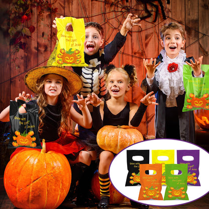 Tenceur 300 Pcs Halloween Religious Pumpkin Candy Bags for Kids Bulk Christian Jesus Bible Gift Goody Halloween Bags for Party Favor