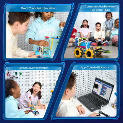 ICreateRobot Coding Robot Kit, 10-in-1 BBC Micro:bit Robotics Invertor Kit, Educational Stem Robot Building Kit with APP Control Learn to MakeCode, MicroPython, and Scratch for Age 9+ Girls Boys