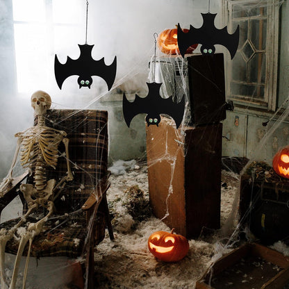 Manortang Bats Hanging Halloween Decorations with Glowing Eyes 3pcs Spooky Stylish Décor for Fun Halloween…