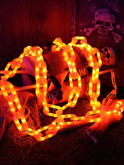 Flacchi Battery String Lights - 10 Ft 160 LED Plastic Chain String Lights with Waterproof, 8 Lighting Modes and Timer Function US Patent Product (Orange)