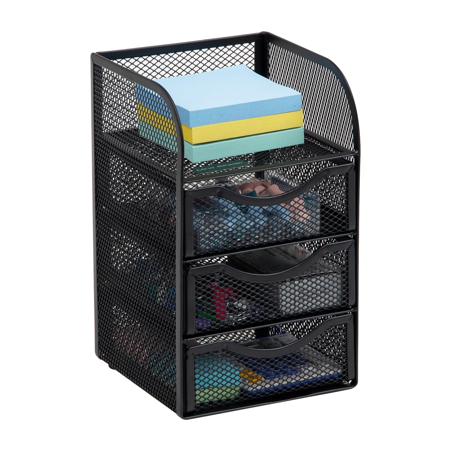 Mind Reader Desktop Accessory Storage, Paper Binder Clip Basket, Workspace, Office, Metal Mesh, 4.75" L x 5" W x 8" H, Black (Pack of 6)
