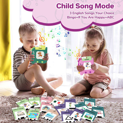 French and English Talking Flash Cards for Toddlers 1 2 3 4 5 6 Year Olds, 420 Sight Words, Montessori Learning Toys, Pocket Speech Therapy Toys, Sensory Preschool Educational Birthday