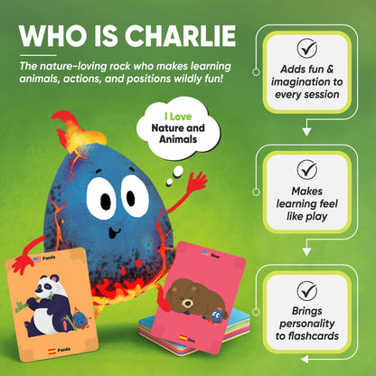 Kidrox Animals Flash Cards, English Learning Cards with Spanish Translations Included, Indestructible Double-Sided, 30 Cards