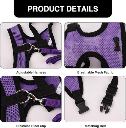 4 Pcs Chicken Harness and Leash, Adjustable Elastic Training Chicken Leash for Hens Duck Goose Pet (Medium)