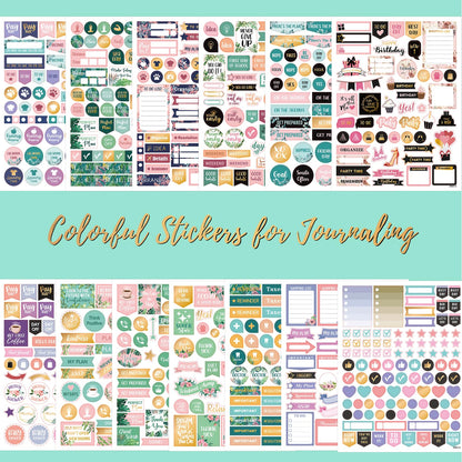 Planner Stickers - Monthly Planner Stickers and Accessories 25 Pages 1500 + Stunning Functional and Colorful Designs, Calendar Sticker Includes Festival Theme Journal Sticker