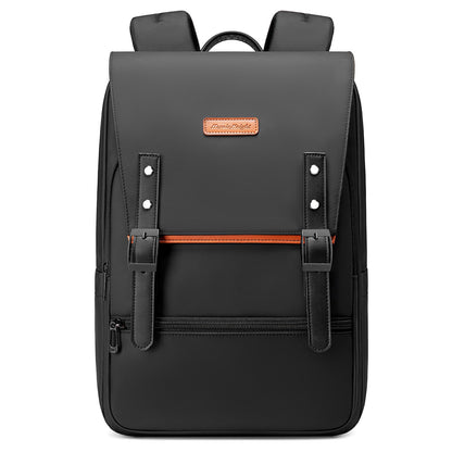 Slim Laptop Backpack for Men & Women, 15.6 Inch Lightweight Computer Backpack with Magnetic Flap, Keychain, Casual Daypack College Bookbag Water-Resistant Travel Work Commuter Backpack, Black