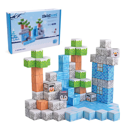 113PCS 1'' Magnetic Blocks, Magnetic Building Cube Toys for Kids, STEM Montessori Stacking, Sensory Education Toys for Toddlers Building World Set, Christmas Birthday Gifts for Kids Age 3 4 5 6 7 8+