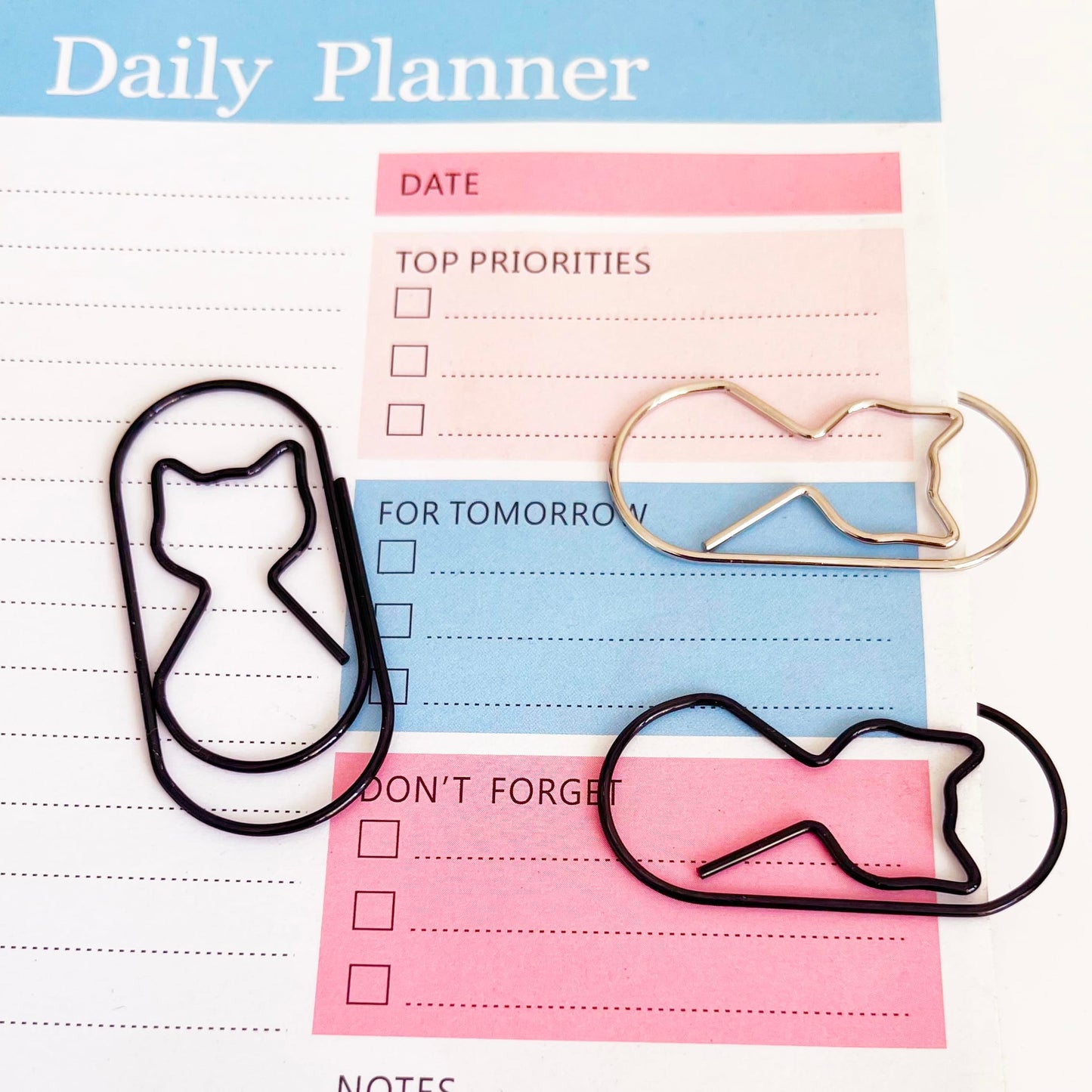 Black Cat Paper Clips 2 inch Cute Large Decorative Fat Paperclips 50pcs 50mm Wide Non Skid Smooth Finish Steel Wire Bookmark Office Home Supply Accessories