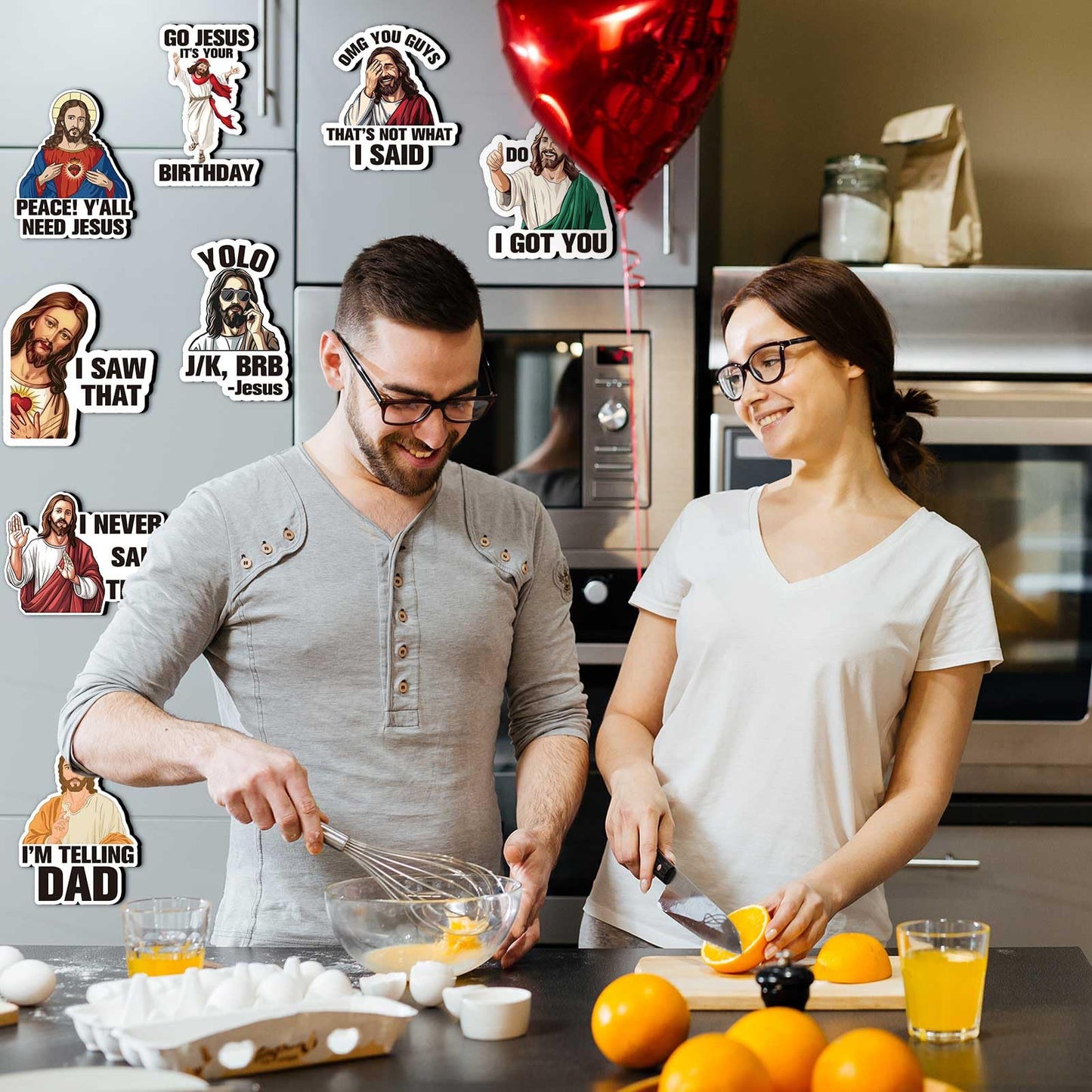 Xuhal 20 pcs Large Jesus I Saw that Magnet Sticker for Christian Kitchen Religious Refrigerator Whiteboard Locker Jesus Christian Fridge Magnets Home Office