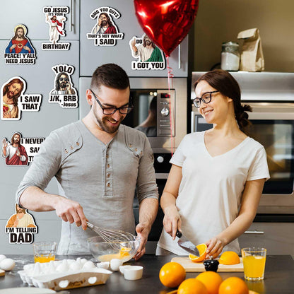 Xuhal 20 pcs Large Jesus I Saw that Magnet Sticker for Christian Kitchen Religious Refrigerator Whiteboard Locker Jesus Christian Fridge Magnets Home Office