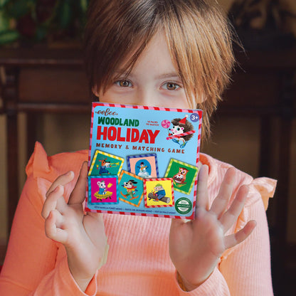eeBoo: Memory & Matching Game- Woodland Holiday - 18 Themed Matching Pairs, Educational Preschool Game, Kids Ages 3+, 1-4 Players