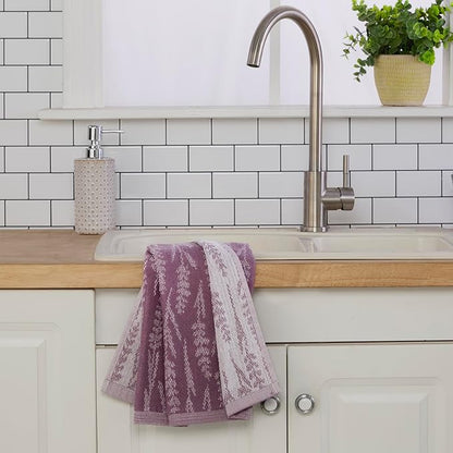 SKL Home Lavender Silhouette 100% Cotton Jacquard 2pc Hand Towel Set,