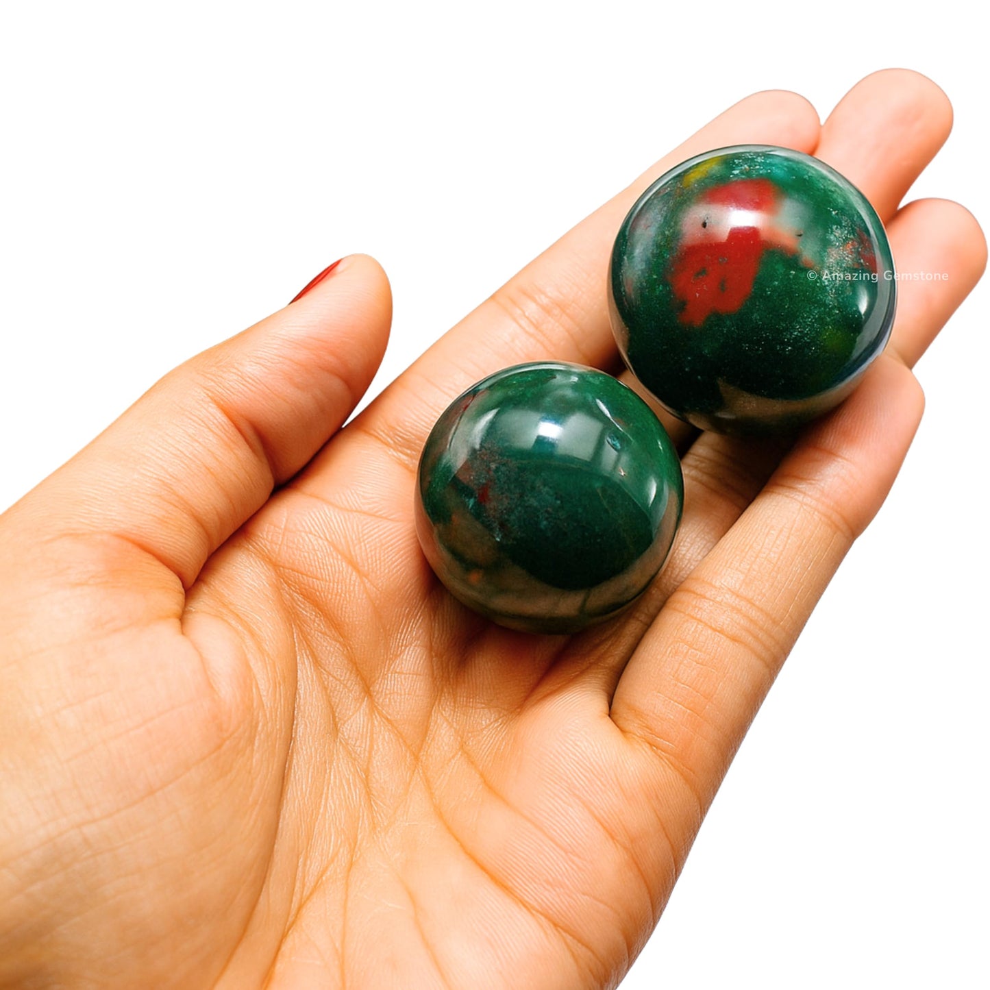 Amazing Gemstone Bloodstone Crystal Ball - 1" Inches Crystal Sphere Meditation Balls for Witchcraft and Decorative Balls - Crystals and Healing Stones Beginners Gift (Pack of 1)