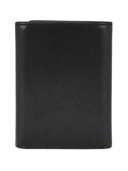 muzaf Trifold Premium Leather Wallet for Men with RFID Blocking (Black Red)
