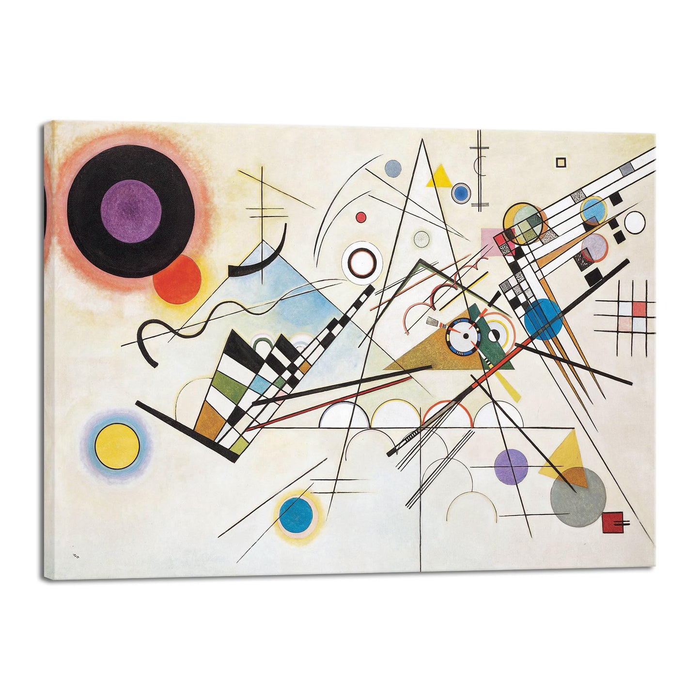 Wieco Art Framed Canvas Wall Art Composition VII, 1913 by Wassily Kandinsky Classic Abstract Famous Paintings Reproductions Canvas Wall Art for Home Decoration