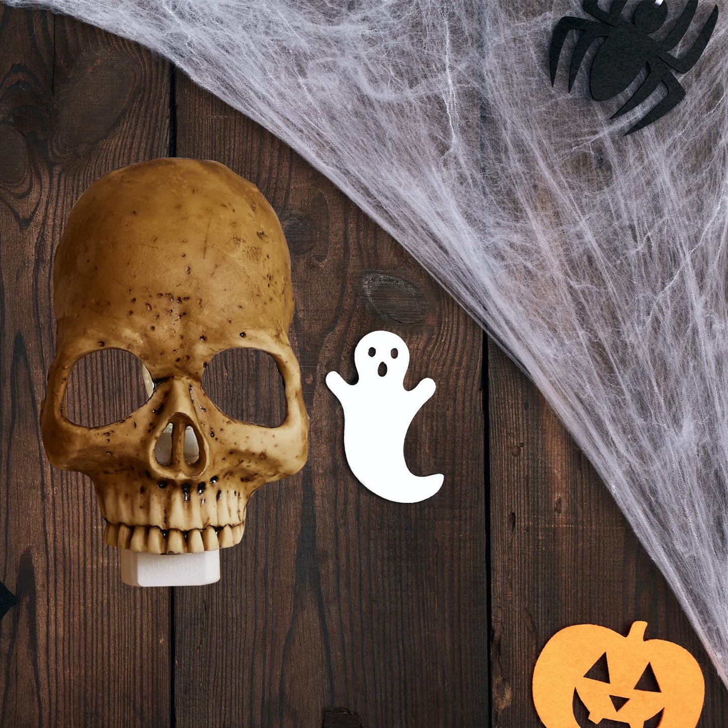 chefensty Skull Night Light, 2026 New Skeleton Night Light, Halloween Horrible Light Decoration for Halloween Party and Home Decor (Grey)