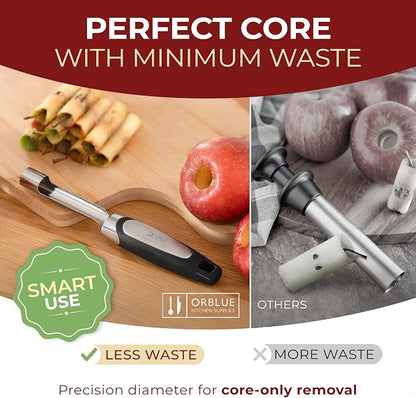 Orblue Premium Apple Corer Tool - Durable Stainless Steel Fruit Core Extractor Tool - Apple Corer Remover, Blue