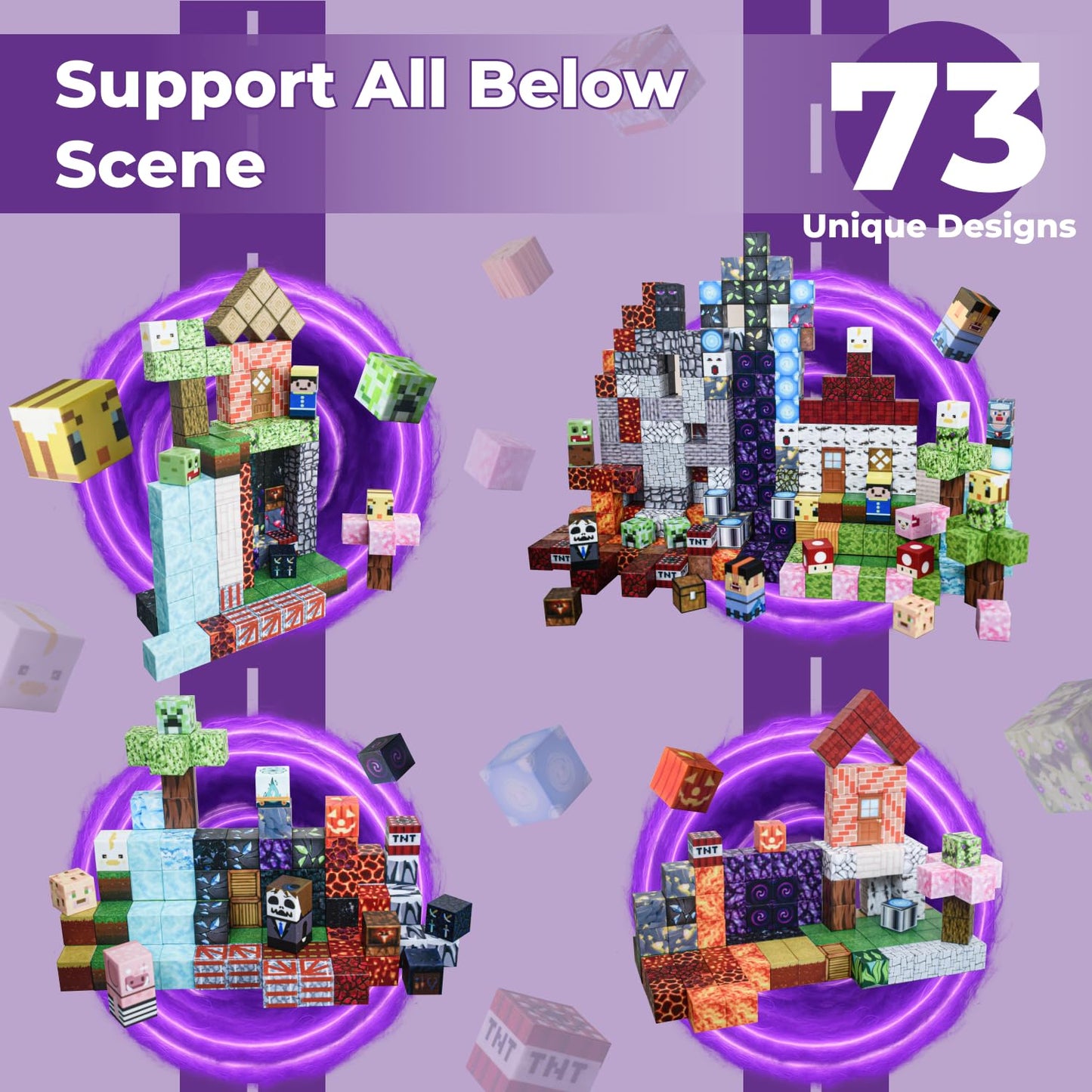 MORPHIMO 450 PCS Magnetic Building Blocks Set - Big STEM & Sensory Toy for Kids - Stacking Magnets - Instruction Book & Fabric Storage Bag - Shared Play Toy for Siblings & Friends