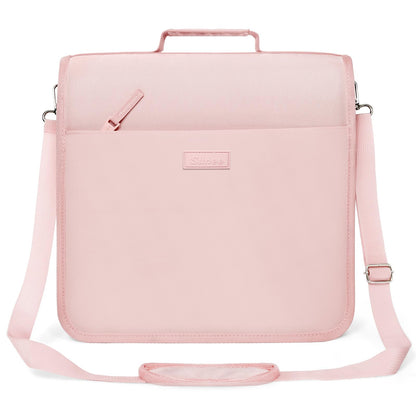 SUNEE Zipper Binder 3 Ring, 3 Inch O-Ring with Handle and Shoulder Strap, 600-Sheet Capacity, Multi-Pockets for Middle School Organizer Binder with Zipper, Pink Lotus
