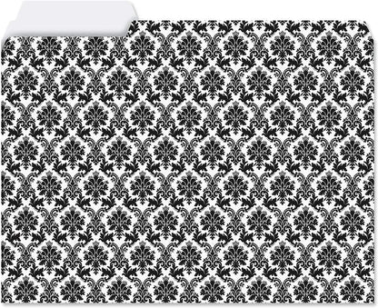 Current Elegant Black File Folders Value Pack - Bulk Set of 24, 6 Pretty Decorative Designs, 1/3 Cut Tabs, Heavy-Duty Paper Stock, Office Supplies for Home & Work, 9-½” x 11-¾” Letter Size