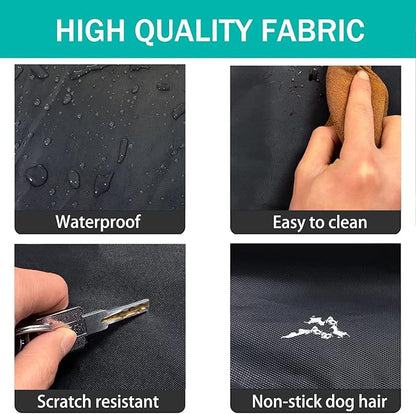 Dog Bed Cover,Waterproof Tough Plastic DIY Pet Bed Cover,Non Stick Hair Easy to Clean Rectangular Fillable Dog Bed Covers with Zipper(Black,44" L x 32" W x 4" Th,Cover Only)