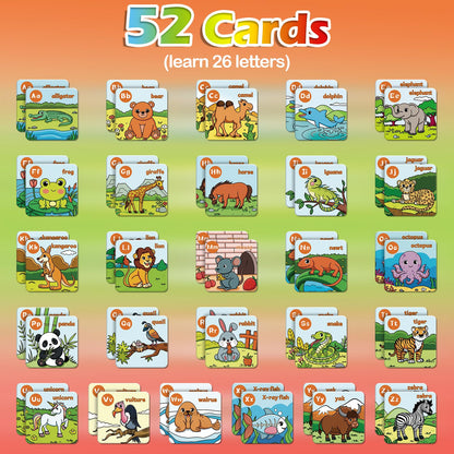 Aizweb Alphabet Match Game,Memory Game,52 Pcs ABC Learning Letter Flash Cards for Toddlers Ages 3 4 5,Educational Toys for Pre K Preschool Kindergarten Learning Activities Classroom Must Haves