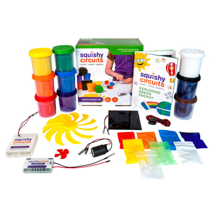Squishy Circuits Green Engineering Kit - Explore Electrical Circuits, Solar Power, Wind Power and More with Play Dough - STEM Science Kits for Kids Age 8-12