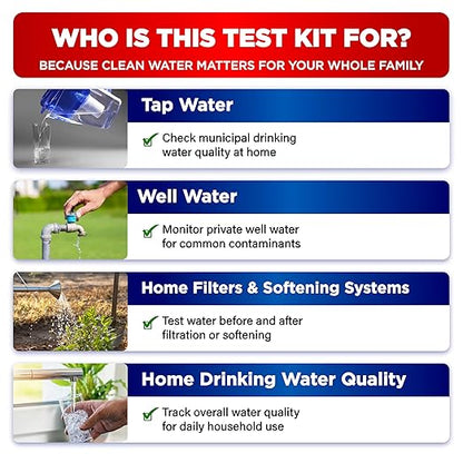 All-New 20 in 1 Drinking Water Testing Kit 120 Strips, Home Tap and Well Water Test Kit for Hardness, Lead, Iron, Copper, Chlorine, Fluoride