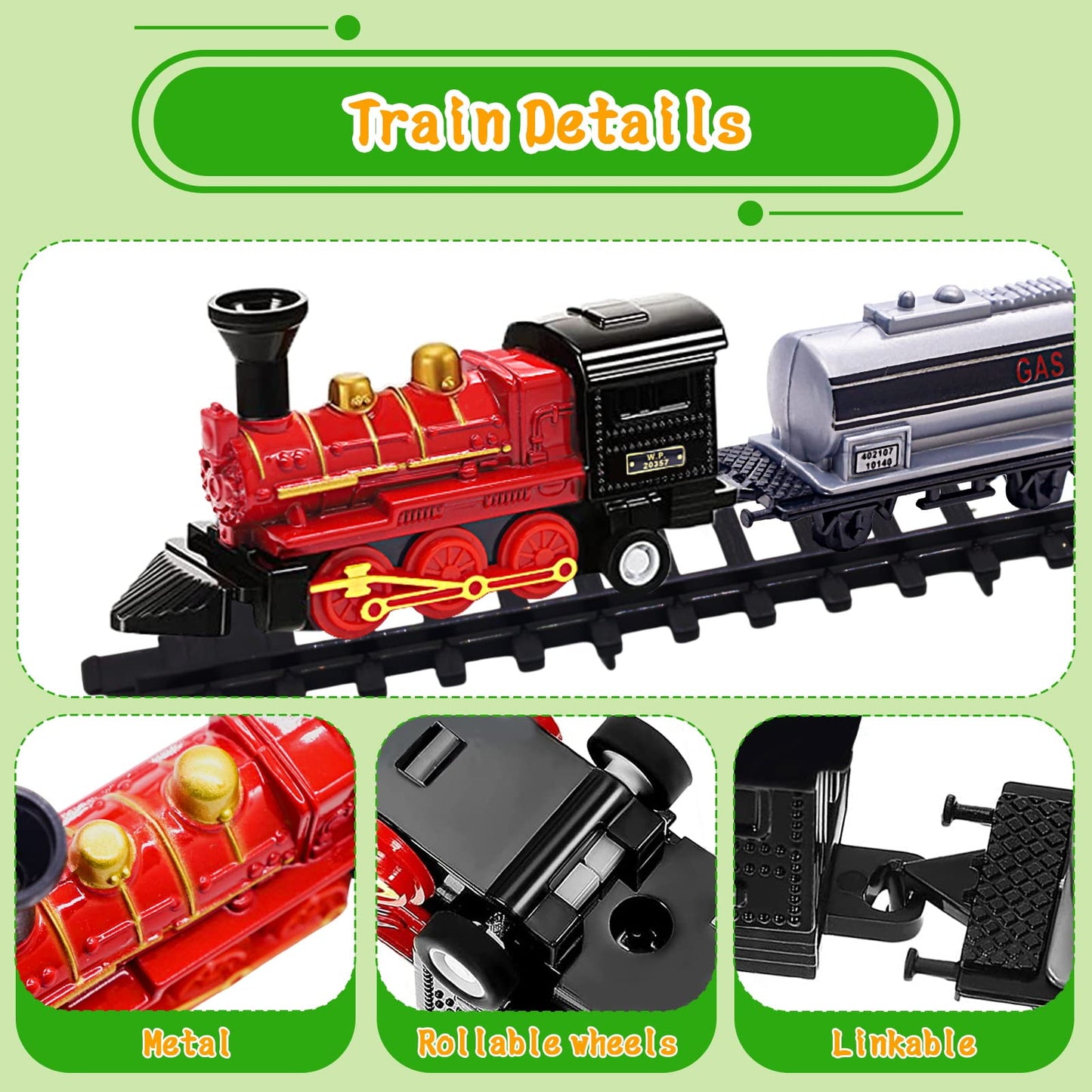 MEMOVAN Train Cake Toppers 13pcs Train Cake Decorations Mini Trains Toy Traffic Track Railway Lights Cake Topper Decorations for Boy's Kids Steam Trains Theme Birthday Party Supplies