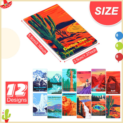 Outus 48 Pcs National Park Magnetic Bookmarks Page Markers Assorted Inspirational Book Mark Clip Set with National Park Landscape for Book Lovers Students Teachers Reading