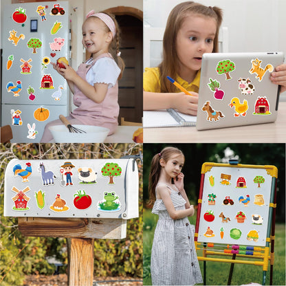 Fecheche Large Size Cute Fridge Magnets for Toddlers, Preschool Spelling Learning Education Refrigerador Magnetic Toy (Farm 48pcs)