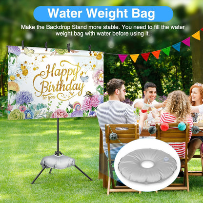 EMART T Shape Backdrop Stand 8.5x5ft, Adjustable Green Screen Photo Banner Holder with Water Bag and 4 Clamps Photography Background Support Kit for Parties, Photoshoot, Balloon