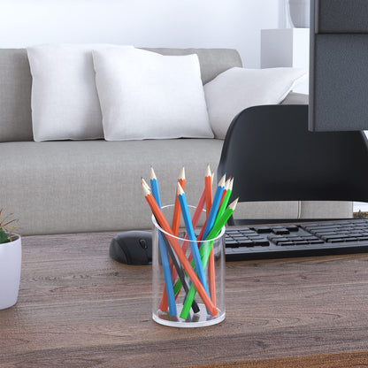 KOTEMON Pen Holder for Desk Organizer, Acrylic Makeup Brush Organizer Sanitizer Holder Pen and Pencil Holder for Office, Home, School, Clear