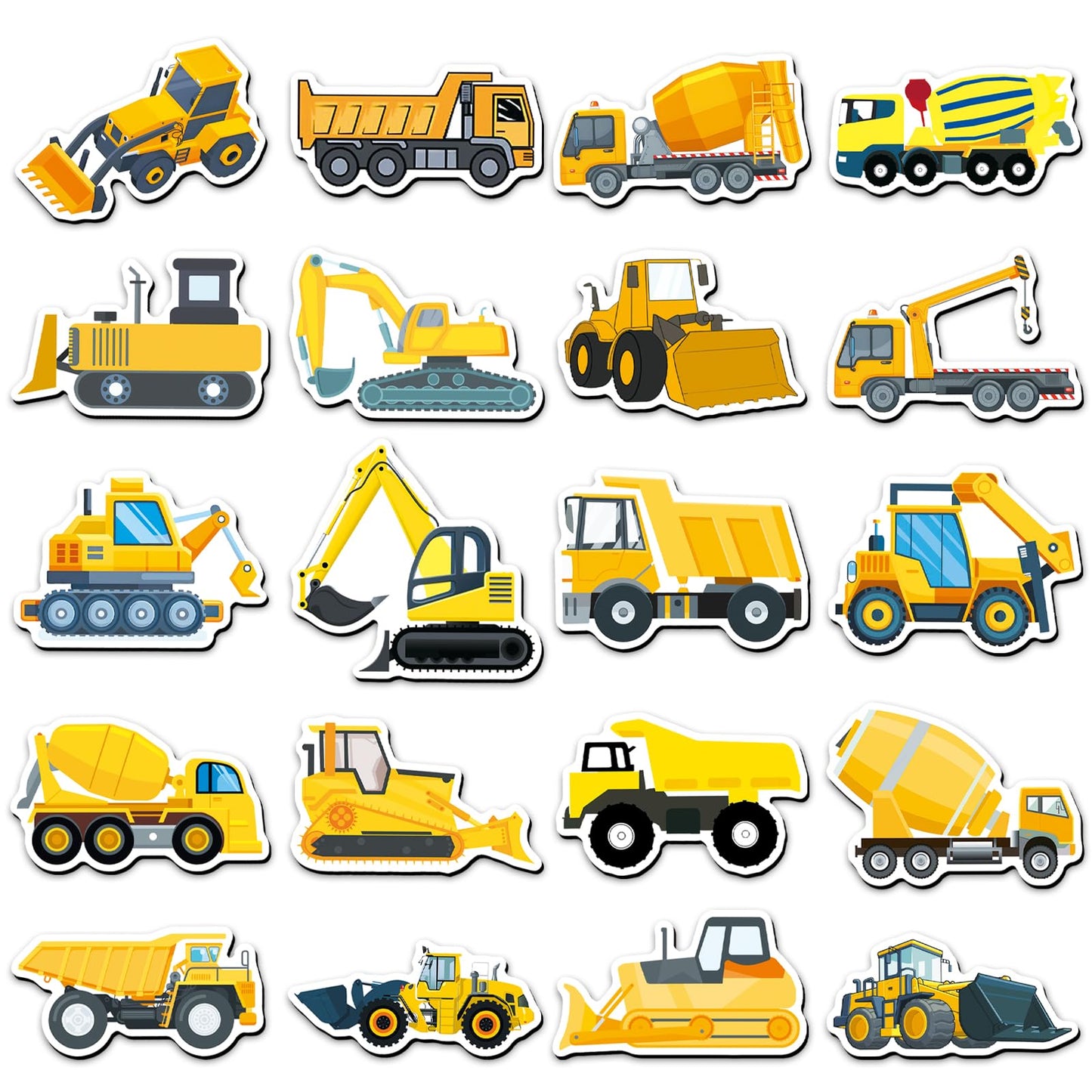 20 Pcs Cartoon Construction Vehicle Refrigerator Magnets, Thickened Cardstock Soft Magnet Construction Truck Magnets for Fridge Magnetic Board, Vehicle-Themed Gift Magnets(Engineering Vehicle)