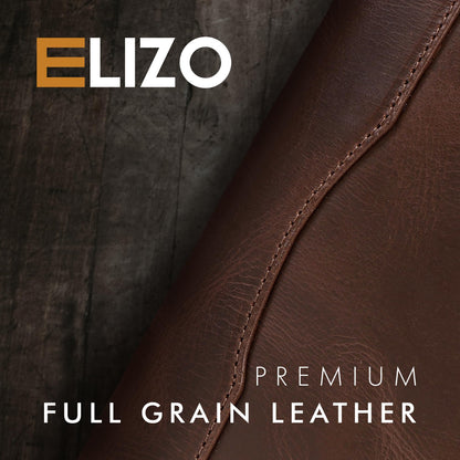 ELIZO Leather A5 Portfolio Padfolio Folio A5 Notebook Journal Cover Planner Binder Small Mens Business Work Folder Organizer (Buff)