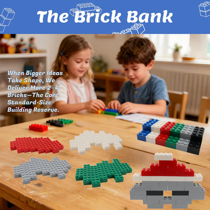 PUZSNAP 2×4 Building Blocks, 205 Pieces in 6 Colors, Essential Parts for Creative Play, Compatible with Major Bricks for Expansion