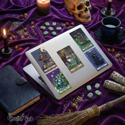 Terror Tarot Card Sticker Pack - Gothic Halloween Horror Stickers (Original Edition)