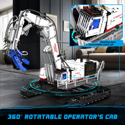 Mould King Mobile Demolition Crane Construction Set, APP Control Motorized Excavator Truck Building Blocks Kit, DIY Assembly STEM Car Toys for Adults - Perfect for Creative Play and Learning (4195+)