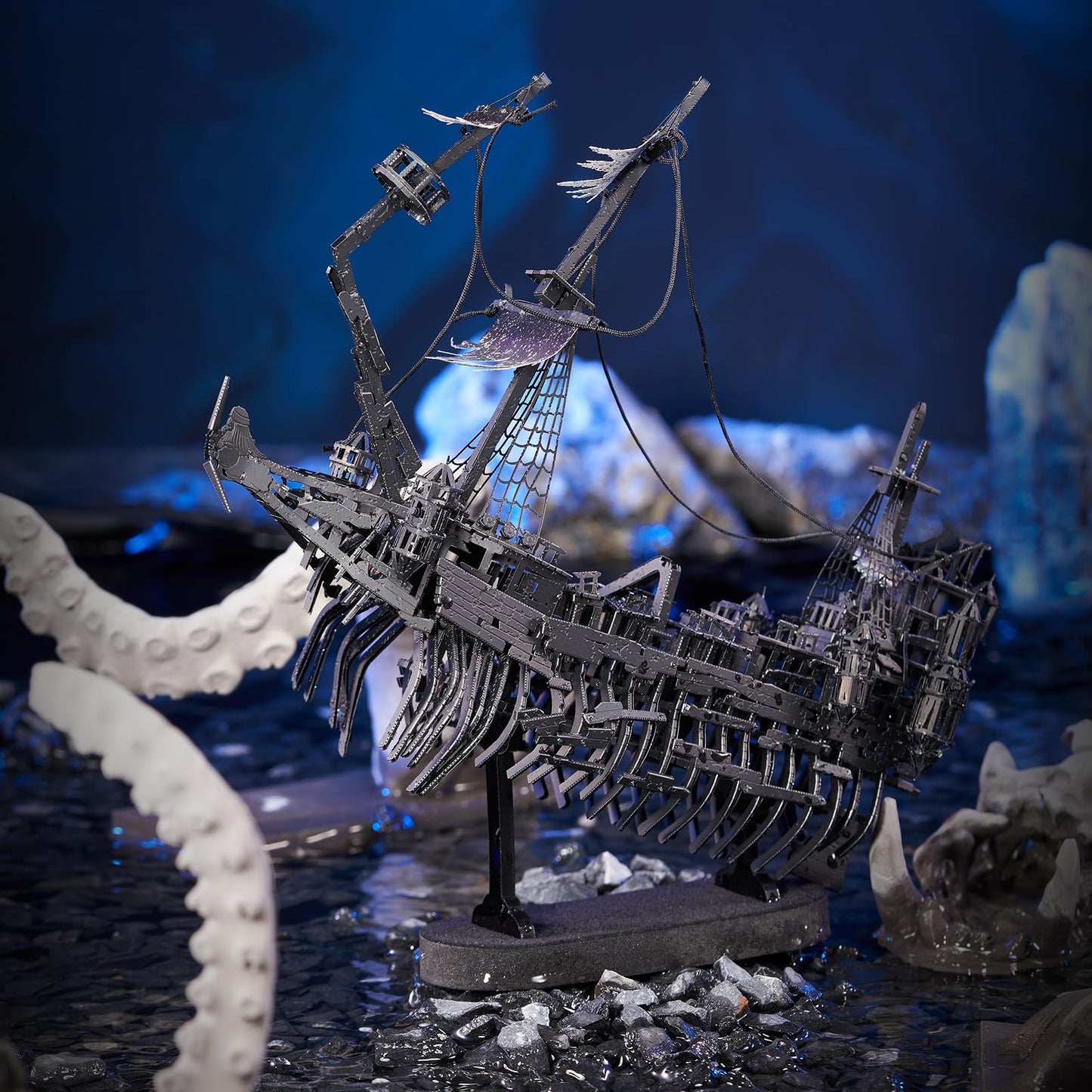 Piececool 3D Puzzles for Adults, Sea Ghost Pirate Ship DIY 3D Watercraft Metal Model Building Kits, Difficult 3D Puzzles for Family Time, Great Christmas Birthday Gifts