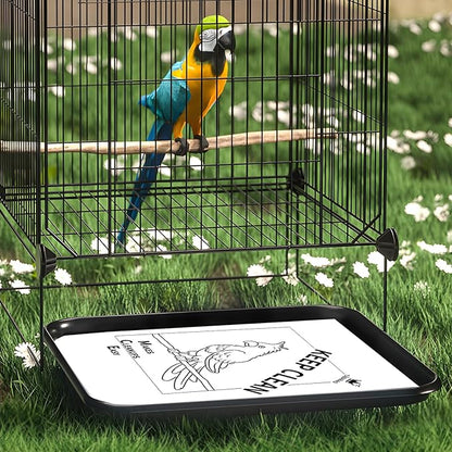 Bird Cage Paper Liners, 100pcs Disposable Pre-Cut Large Liners for Parrot, Parakeet, Conure, Cockatiel, 17 X 11 inch, White