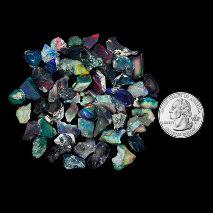 GEMKORA 10pcs Raw Black Opal Gemstone and Crystals, Wholesale Gemstone Lot, Rough Crystals, Rock Stones, Jewelry Making Supplies, DIY & Crafts, AA+ Grade, 6-10mm