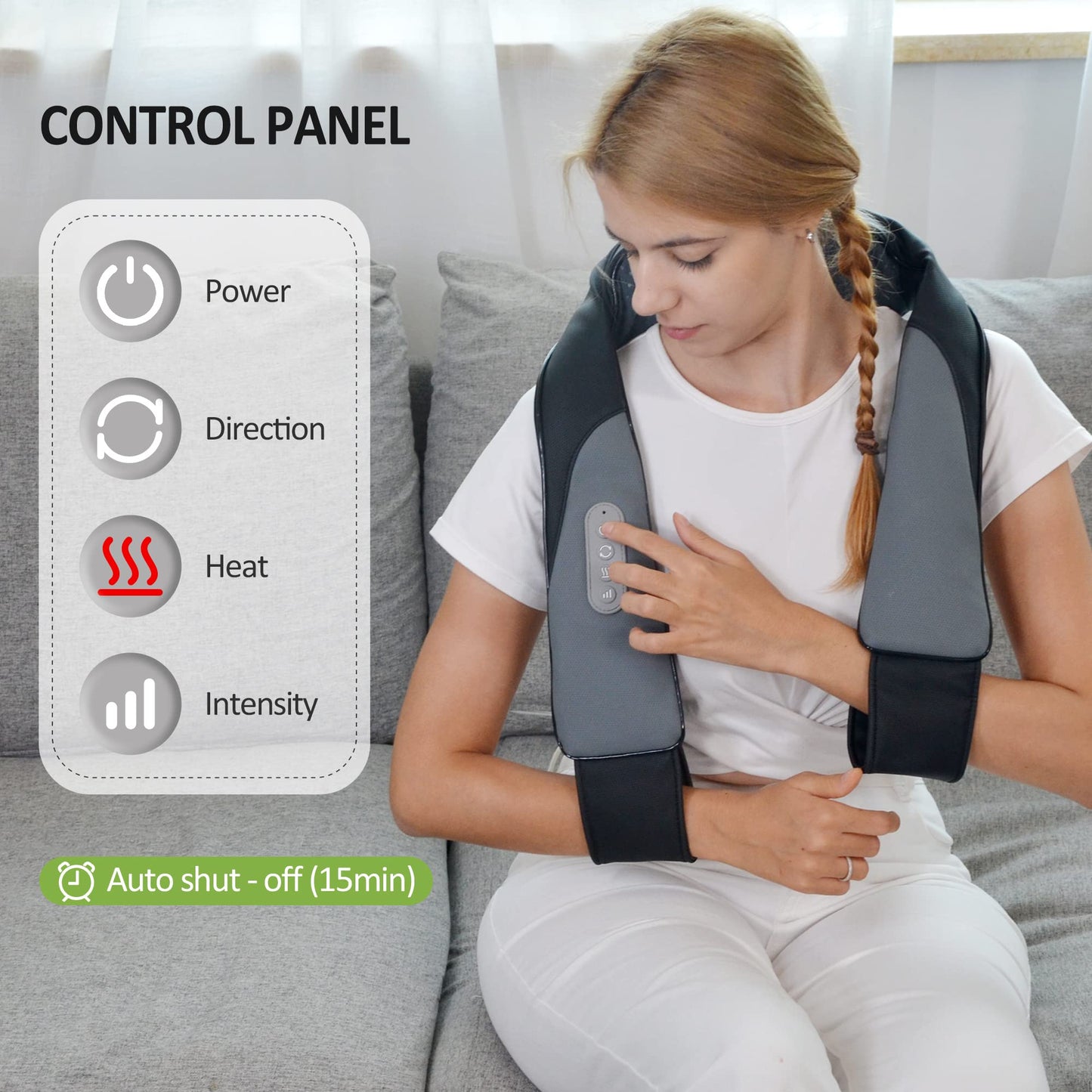 Snailax Cordless Neck Back Massager with Heat - Shiatsu Kneading Back Shoulder Massager Deep Tissue, Portable Massagers for Lumbar, Foot Electric Massage Pillow, Gifts for Men/Women