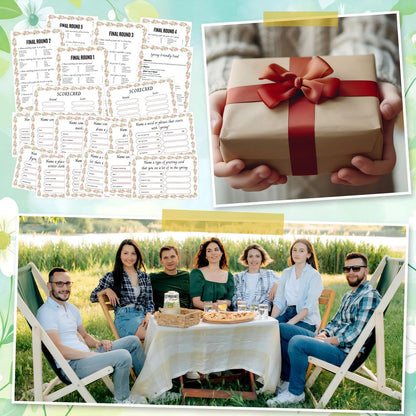 Humyoun Spring Friendly Feud Game with 2 Answer Buzzers, Floral Feud Cards for Family Game Night Fun Trivia Quiz for Party Office Class Groups Team Building